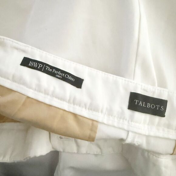 TALBOTS | White The Perfect Chino Curvy Ankle Pants Straight Cut | Size 18W Peti - Picture 5 of 7